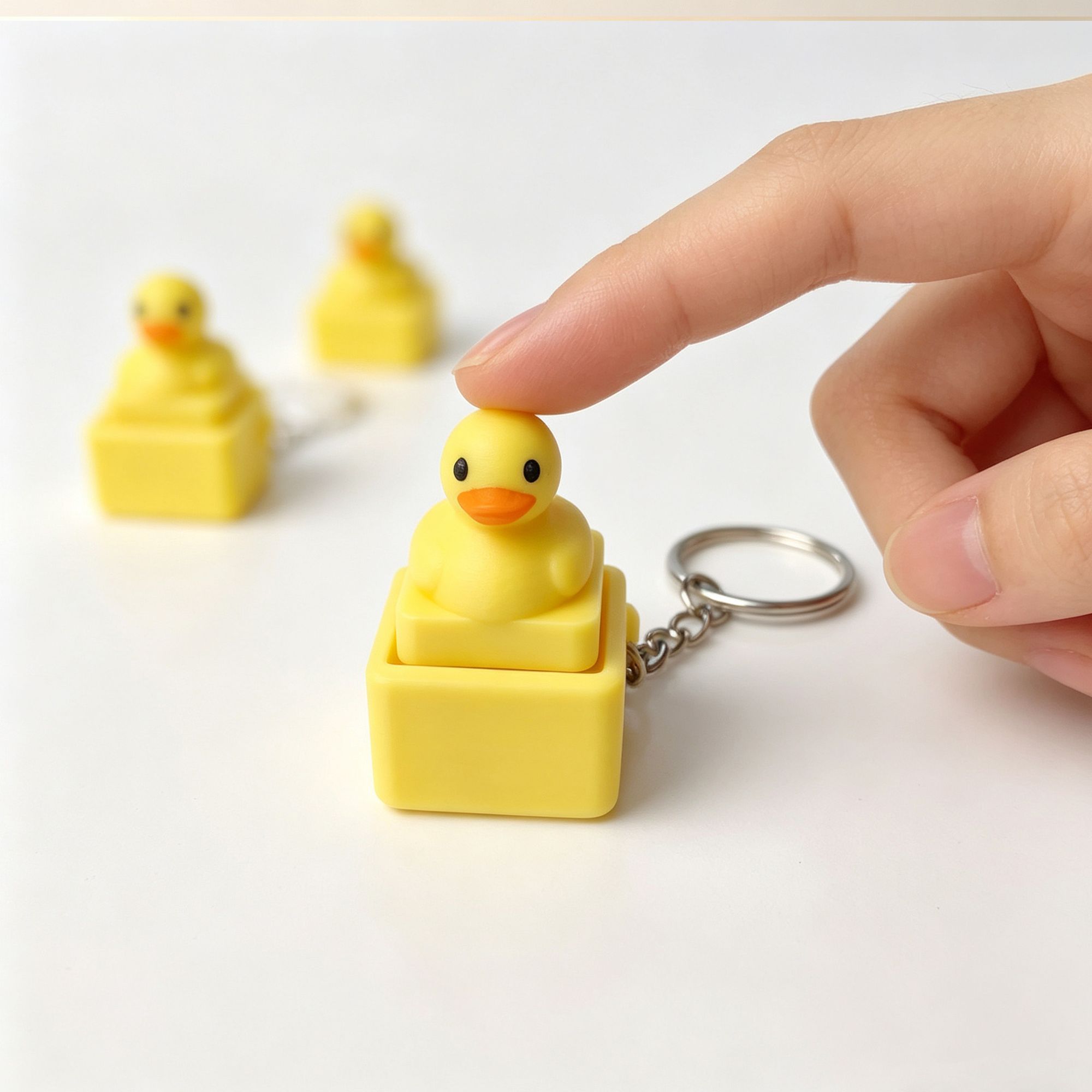 Women'S Yellow Accessories - Cute Yellow Duck Press Keychain Funny
