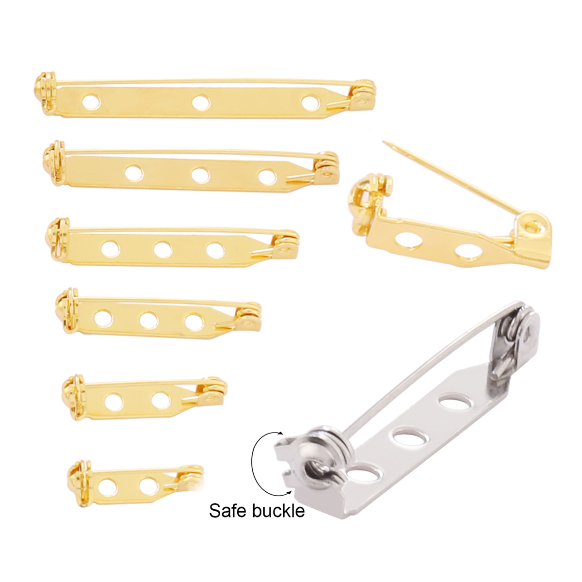 10pcs 17-45mm Brooch Clip Base - огляд і ціна Brooch Pin Gold