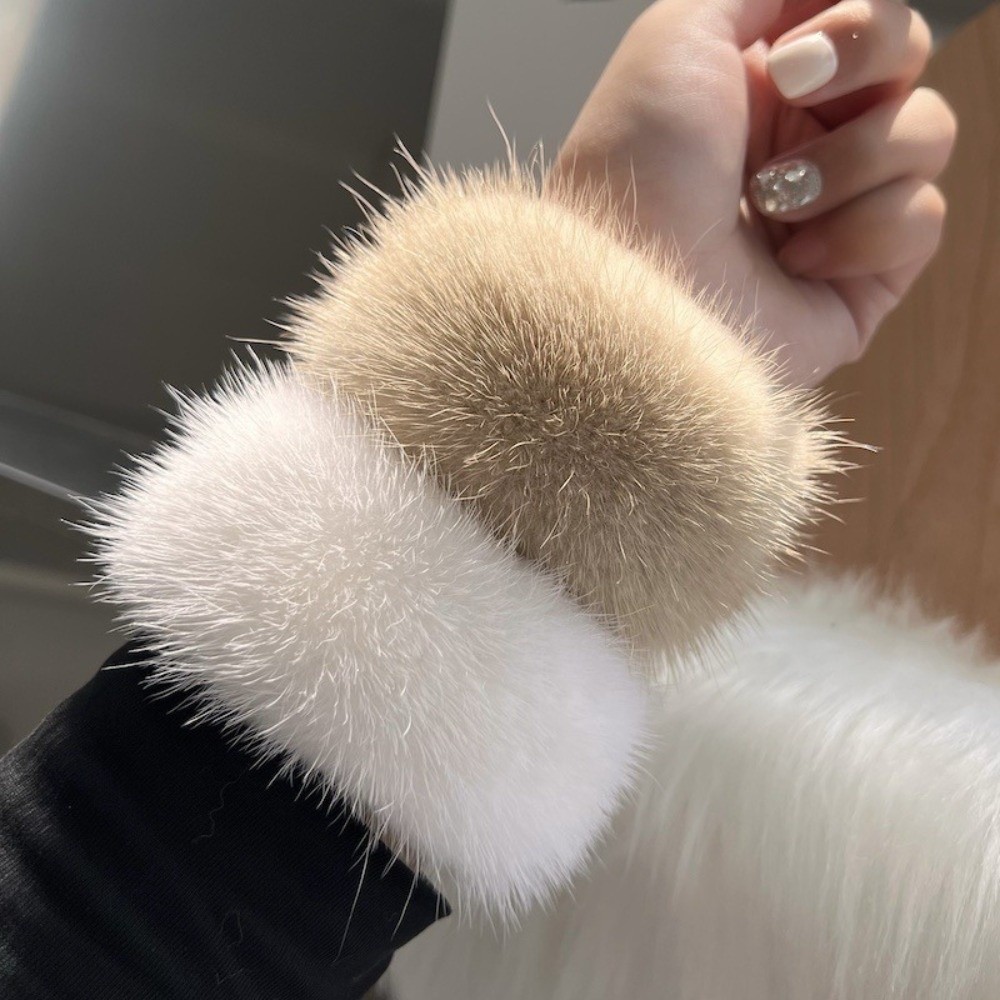 Creative Cute Mink Fur Cuffs W - огляд і ціна Women'S Winter Accessories Set