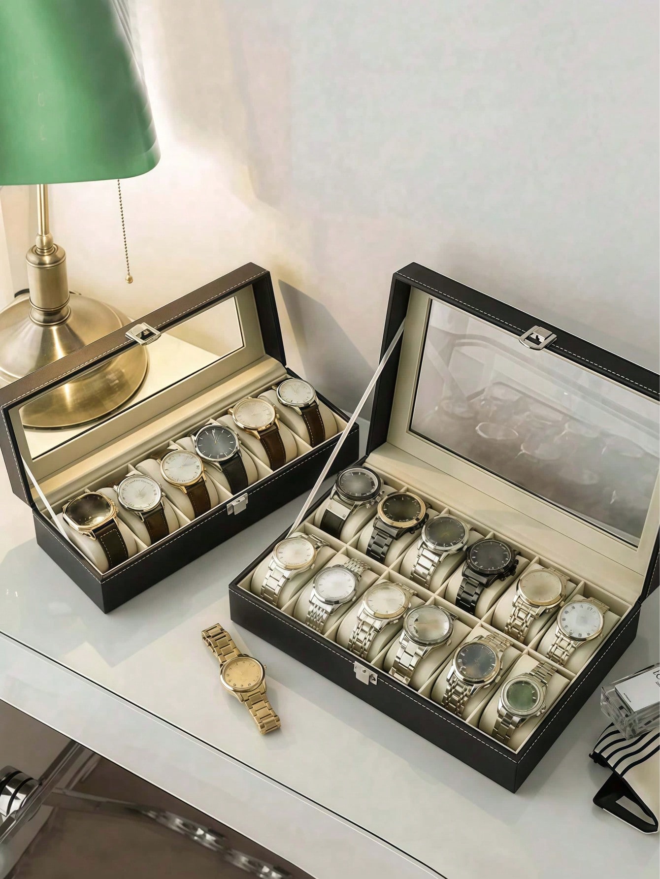 Leather Watch Box with Lock, L - огляд і ціна Women Accessories Gift Box