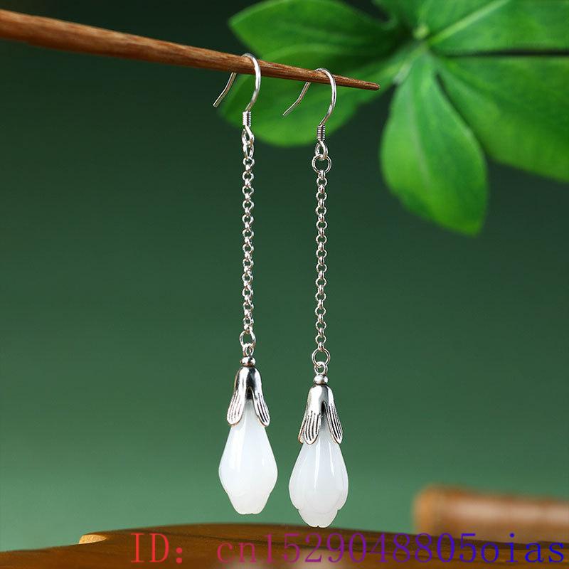 White Real Jade Flower Earring - огляд і ціна Women'S Yellow Accessories