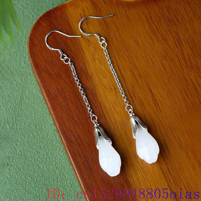 White Real Jade Flower Earring - огляд і ціна Women'S Yellow Accessories