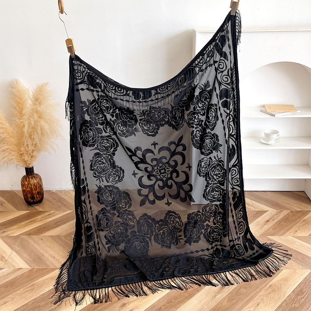 Retro Velvet Tassel Scarf Flor - огляд і ціна Women'S Winter Accessories Set