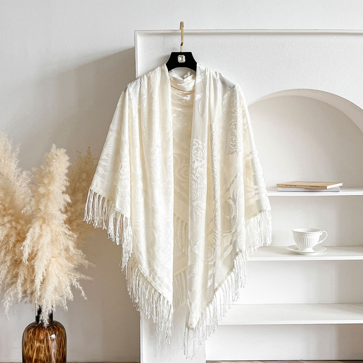 Retro Velvet Tassel Scarf Flor - огляд і ціна Women'S Winter Accessories Set